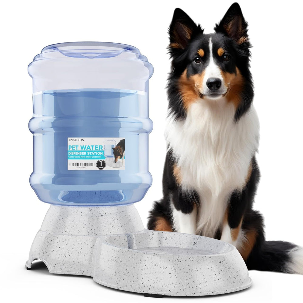 NATIKON automatic waterer dispenser front view showing steady hydration for pets