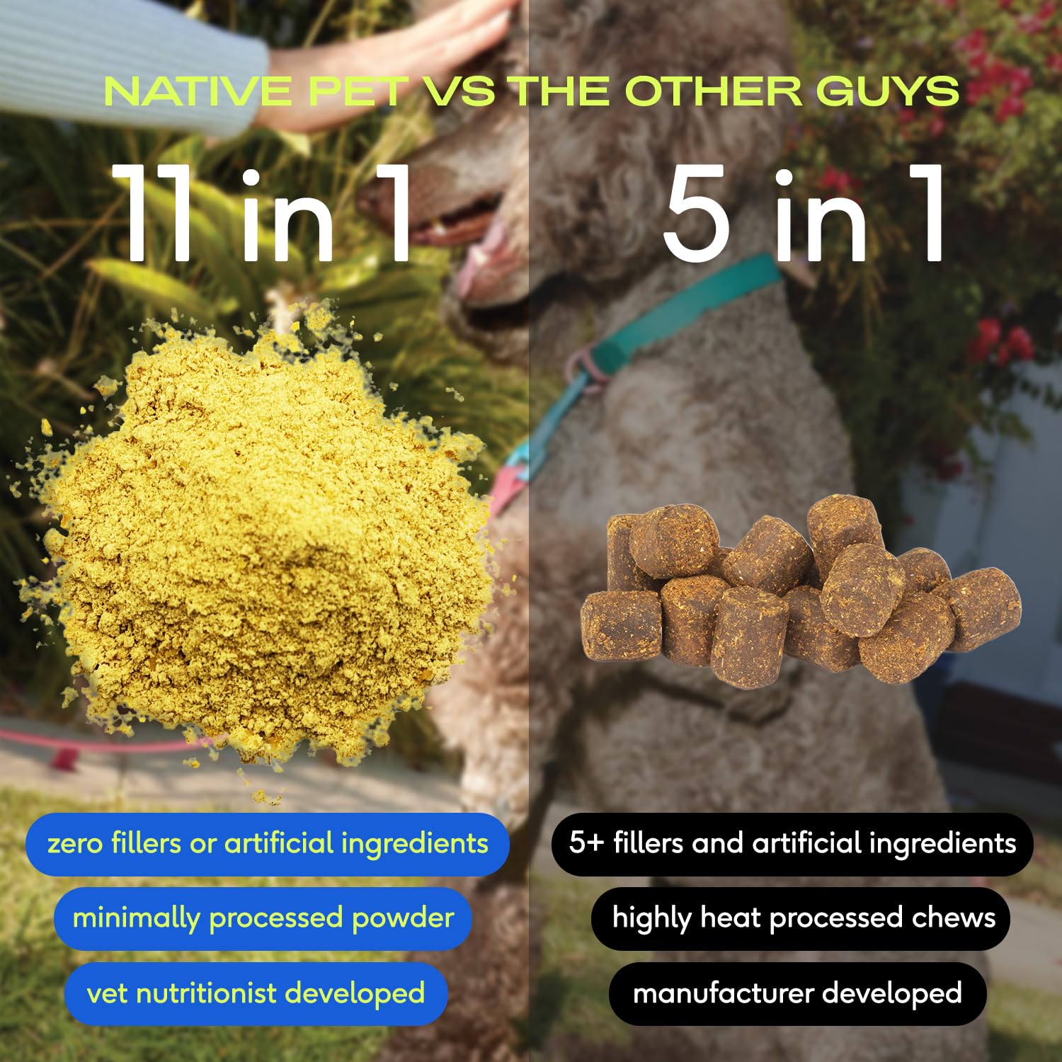 Native Pet 11-in-1 dog vitamins ingredients-pumpkin gut-friendly nutrition for meals