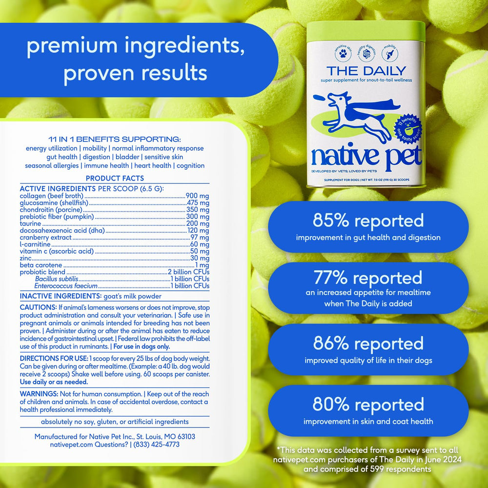 Native Pet 11-in-1 dog vitamins usa-manufactured-label trusted USA-made quality