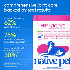 Native Pet Advanced Care scoop illustrating precise daily dosing for consistent joint care