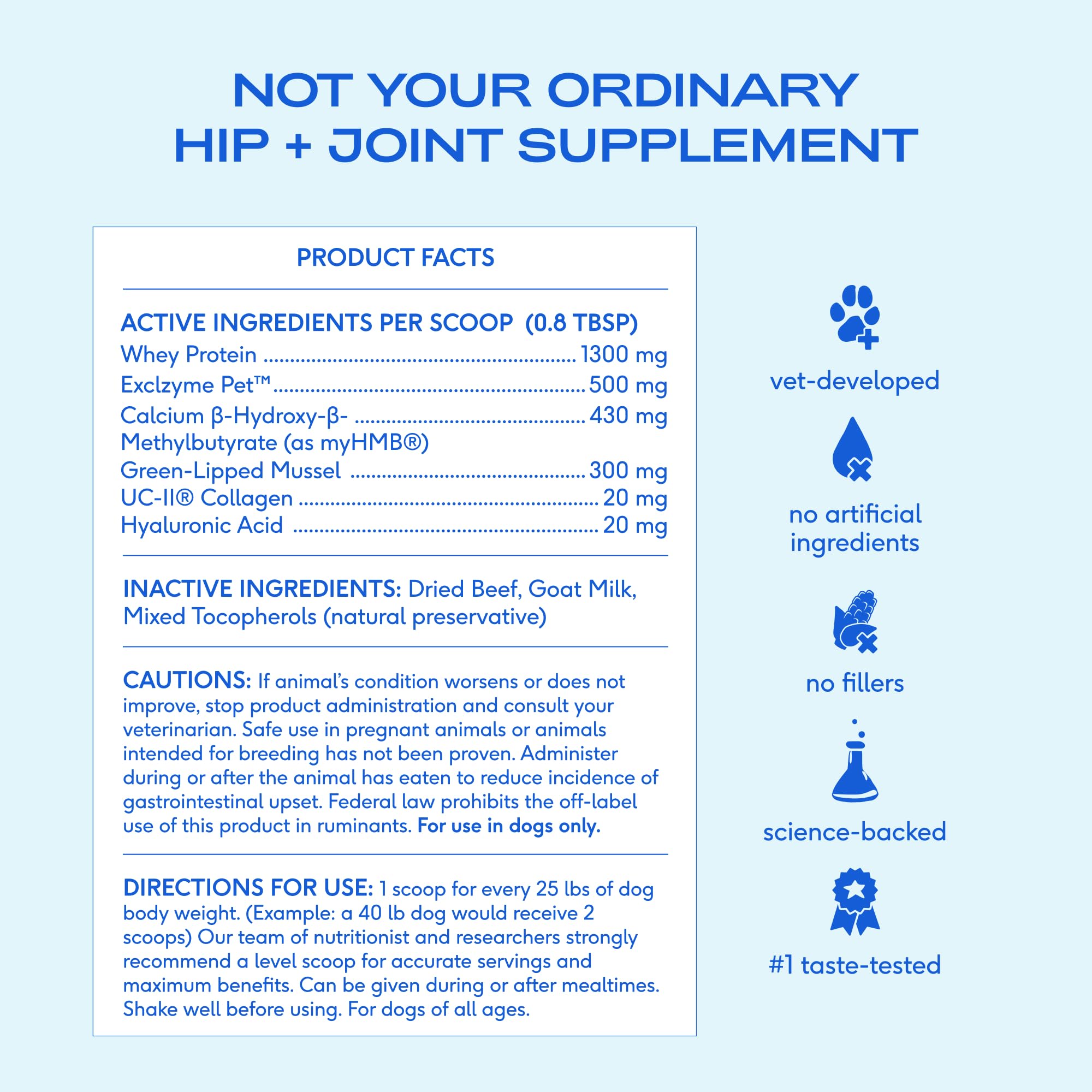Native Pet Advanced Care UC-II collagen label close-up highlighting science-backed joint support.