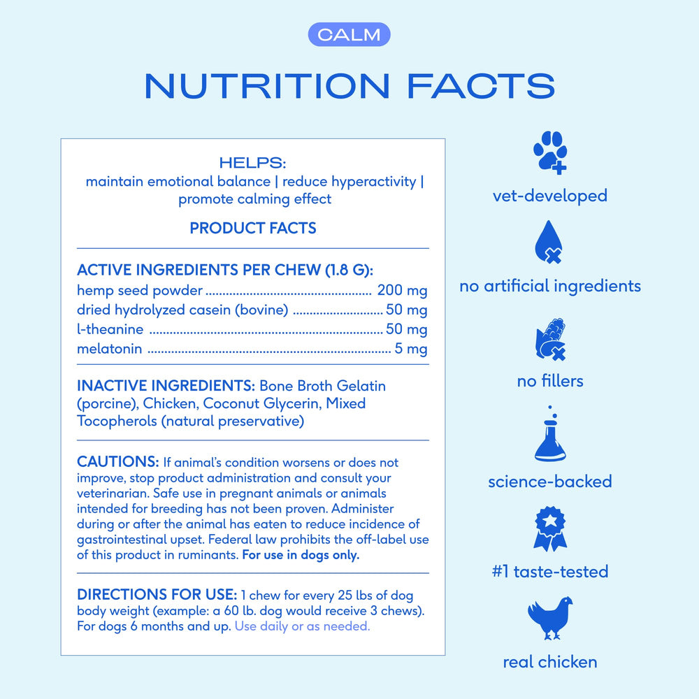 Native Pet Calming Chews puppy-safe formula suitable for puppies