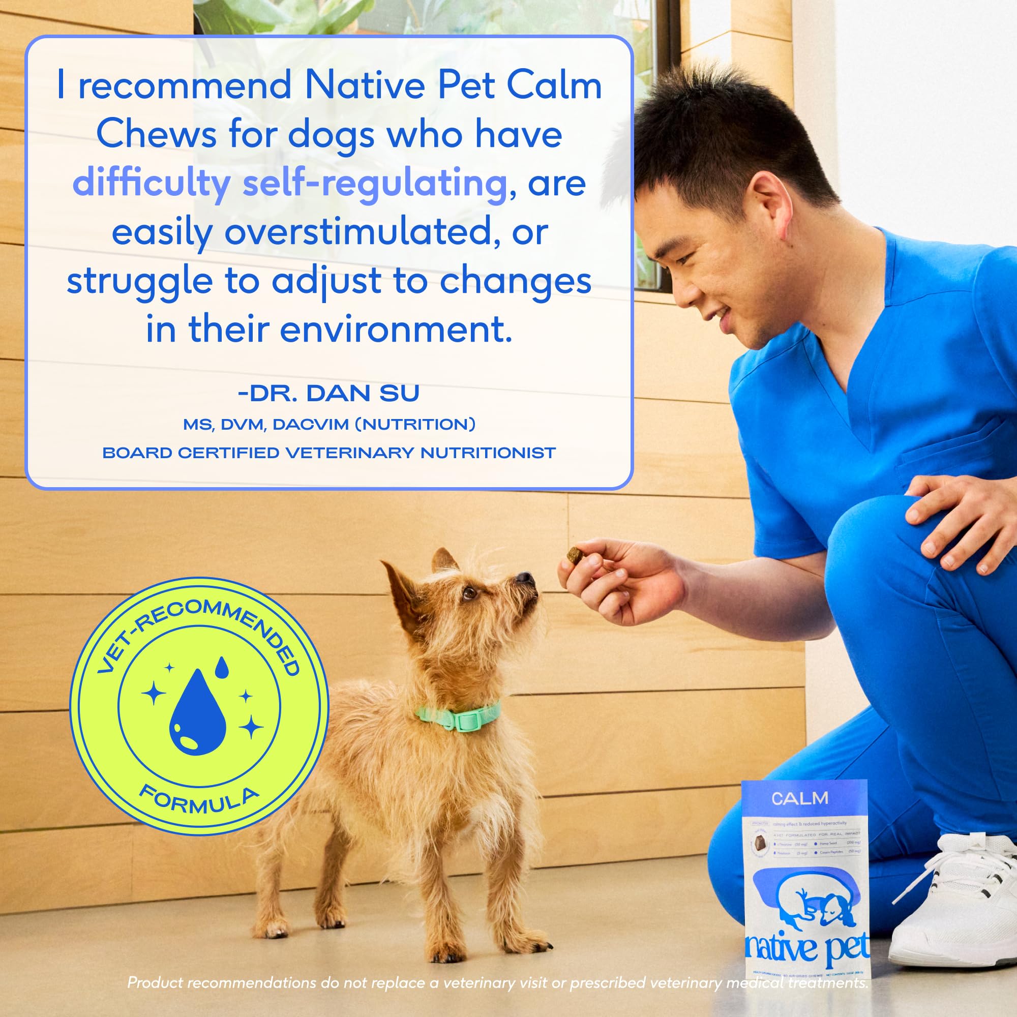 Native Pet Calming Chews travel anxiety scene showing road trips