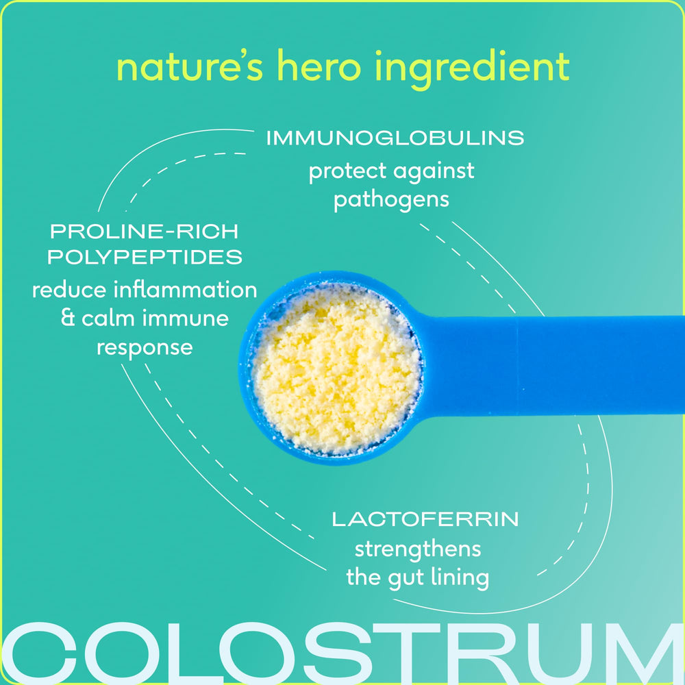 Native Pet Colostrum allergy-relief dog image signals itching relief.