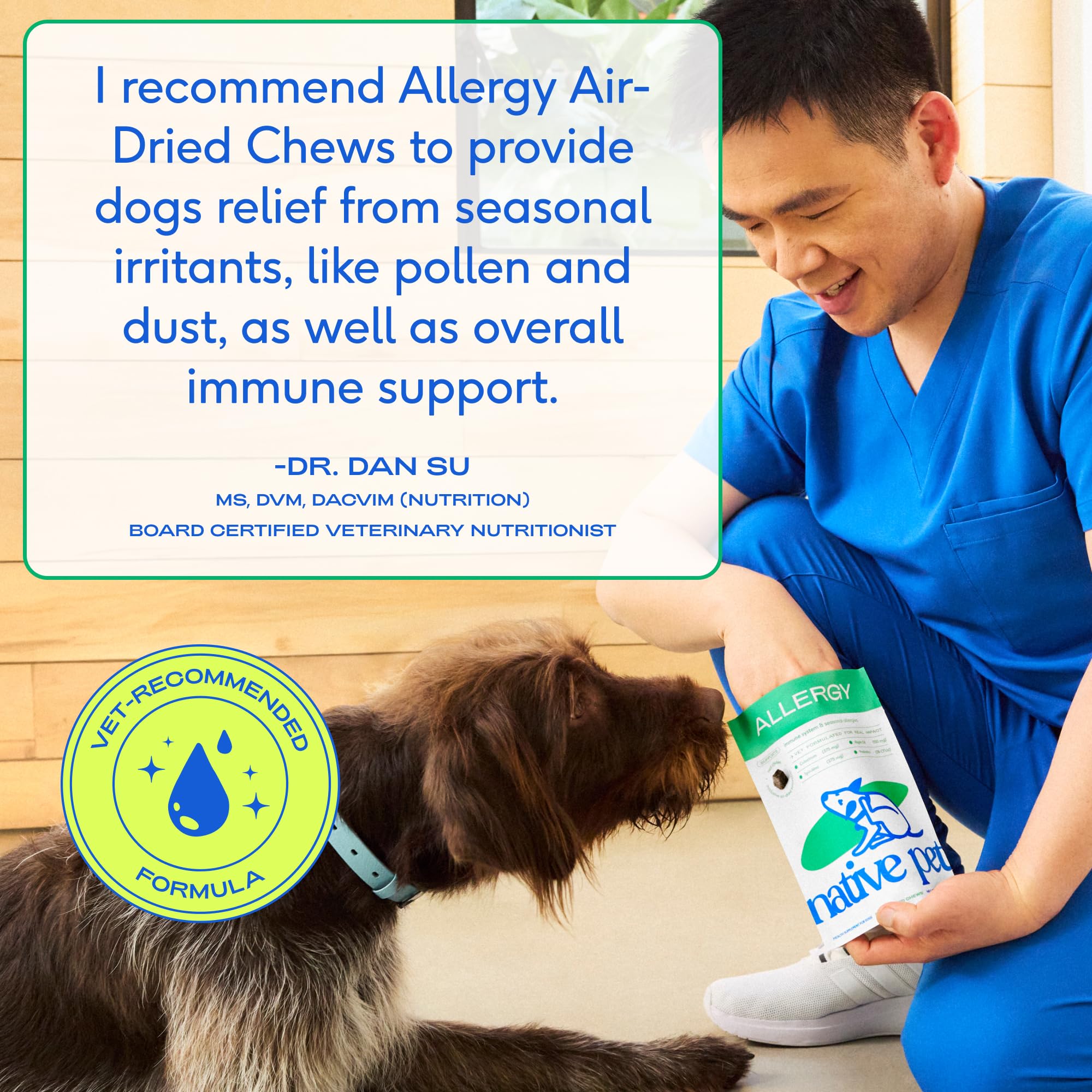 Native Pet Dog Allergy Chews USA-made seal indicating quality assurance