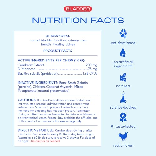 Native Pet Dog UTI Treatment daily-use chews shown for routine