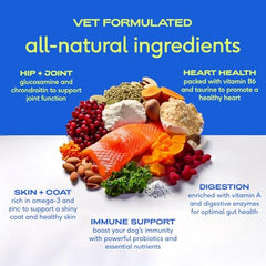 Native Pet powder being sprinkled onto dog food for easy topping.