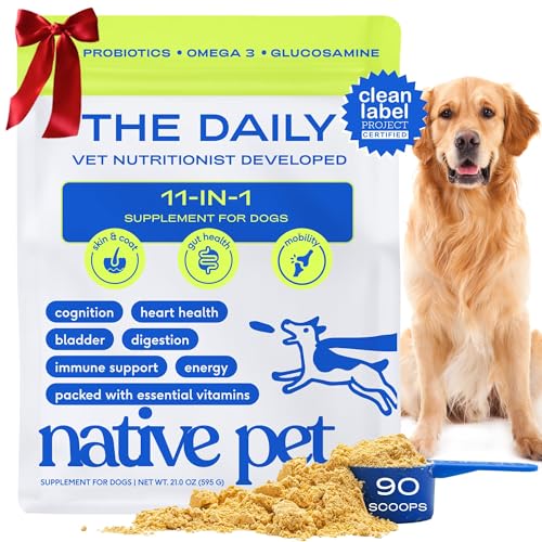 Native Pet dog vitamins scoop pour for easy daily dosing and full-body support.