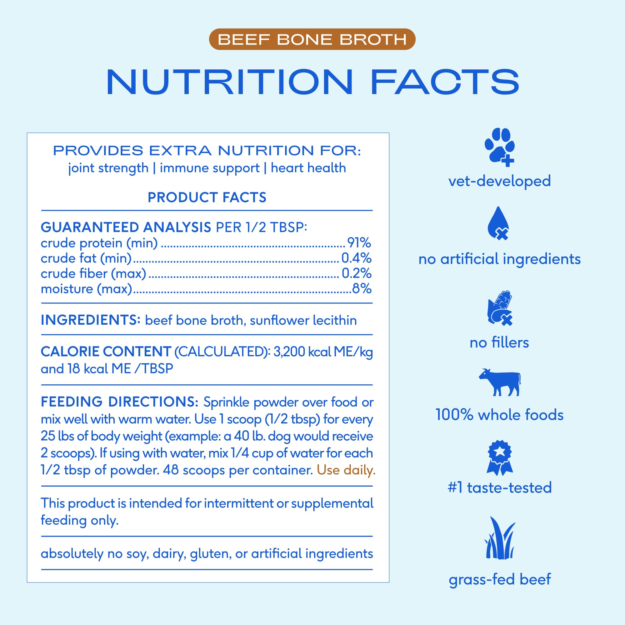 Native Pet joint-health collagen broth image suggests mobility support for dogs and cats.