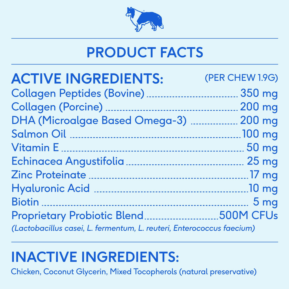 Native Pet Omega Skin & Coat Chews USA made label emphasizes quality.