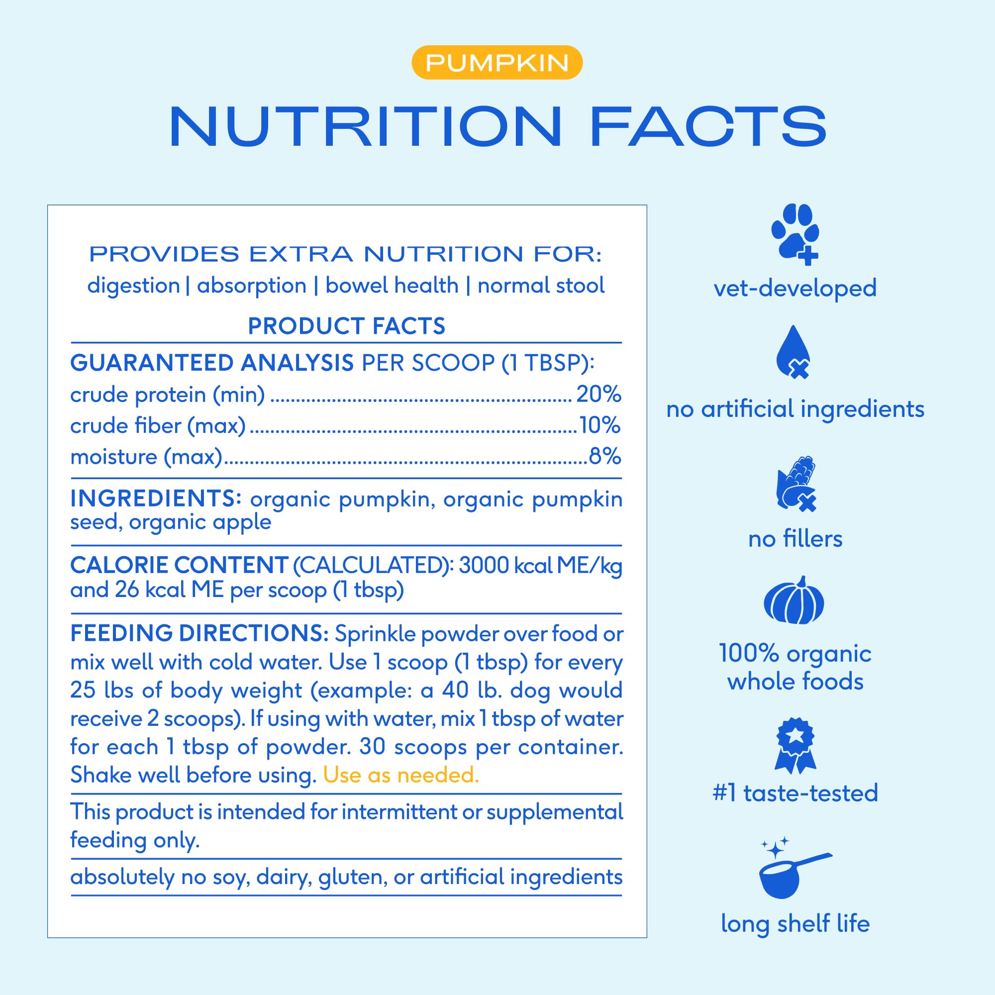Native Pet Pumpkin powder—made in USA, high-quality prebiotic fiber.