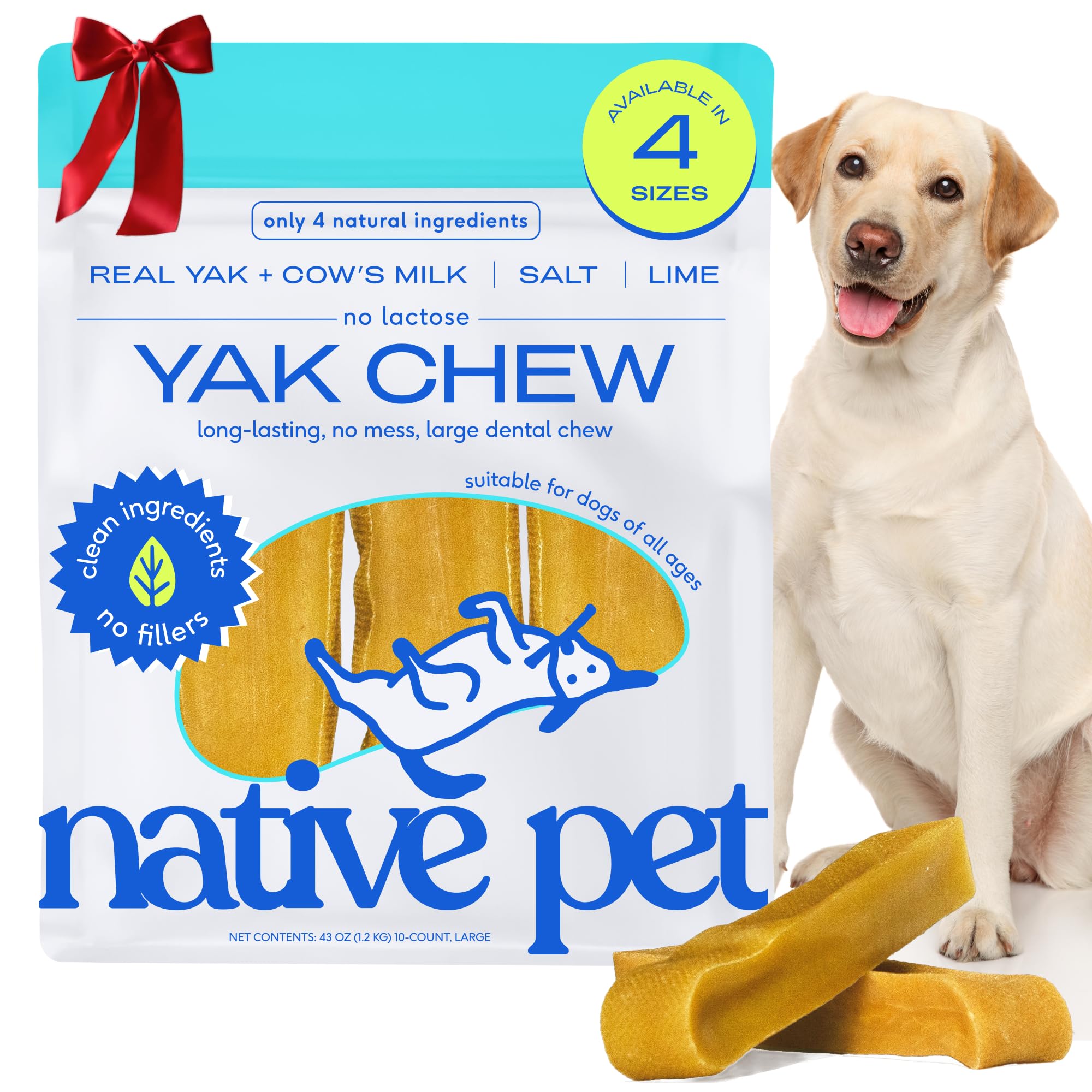 Native Pet yak-cheese-himalayan-dog-chews-pack: long-lasting dental chews for large dogs.