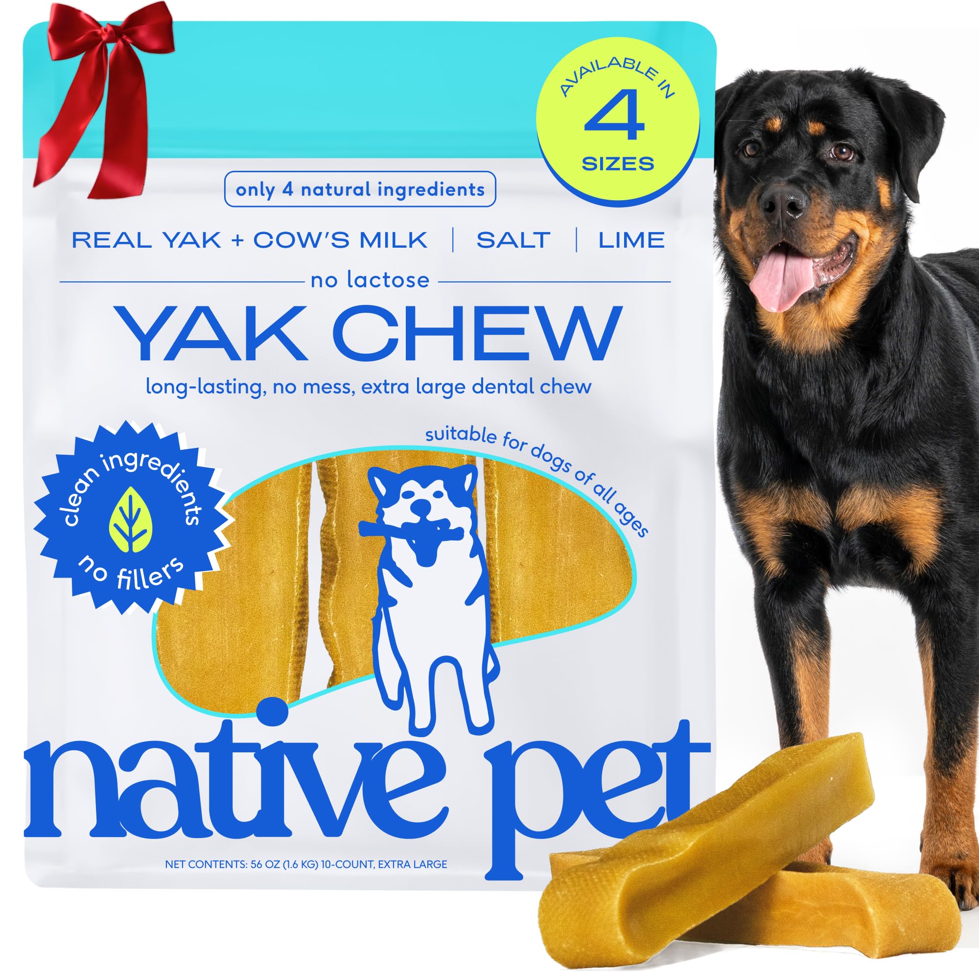 Native Pet Yak Cheese Himalayan Dog Chews XL Pack—long-lasting chew for aggressive chewers.