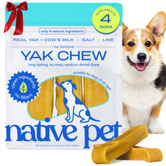Native Pet Yak Chews packaging showcases natural ingredients for a wholesome treat.