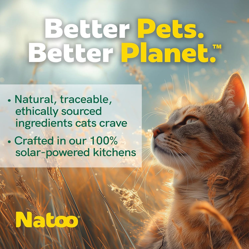 NATOO Cat Food Topper features added vitamins and amino acids for overall wellness.