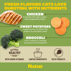 NATOO Cat Food Topper with limited ingredients supports sensitive stomachs.