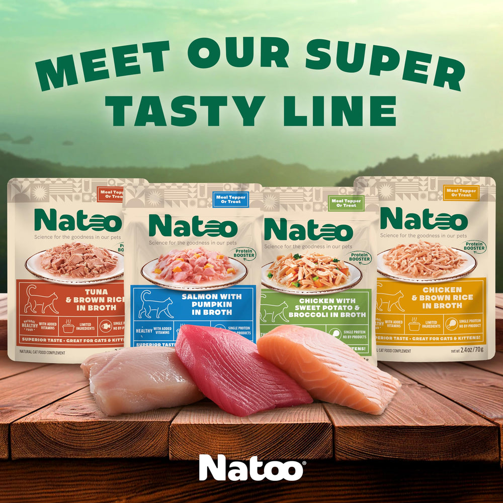 NATOO Cat Food Topper suitable for both seniors and kittens.