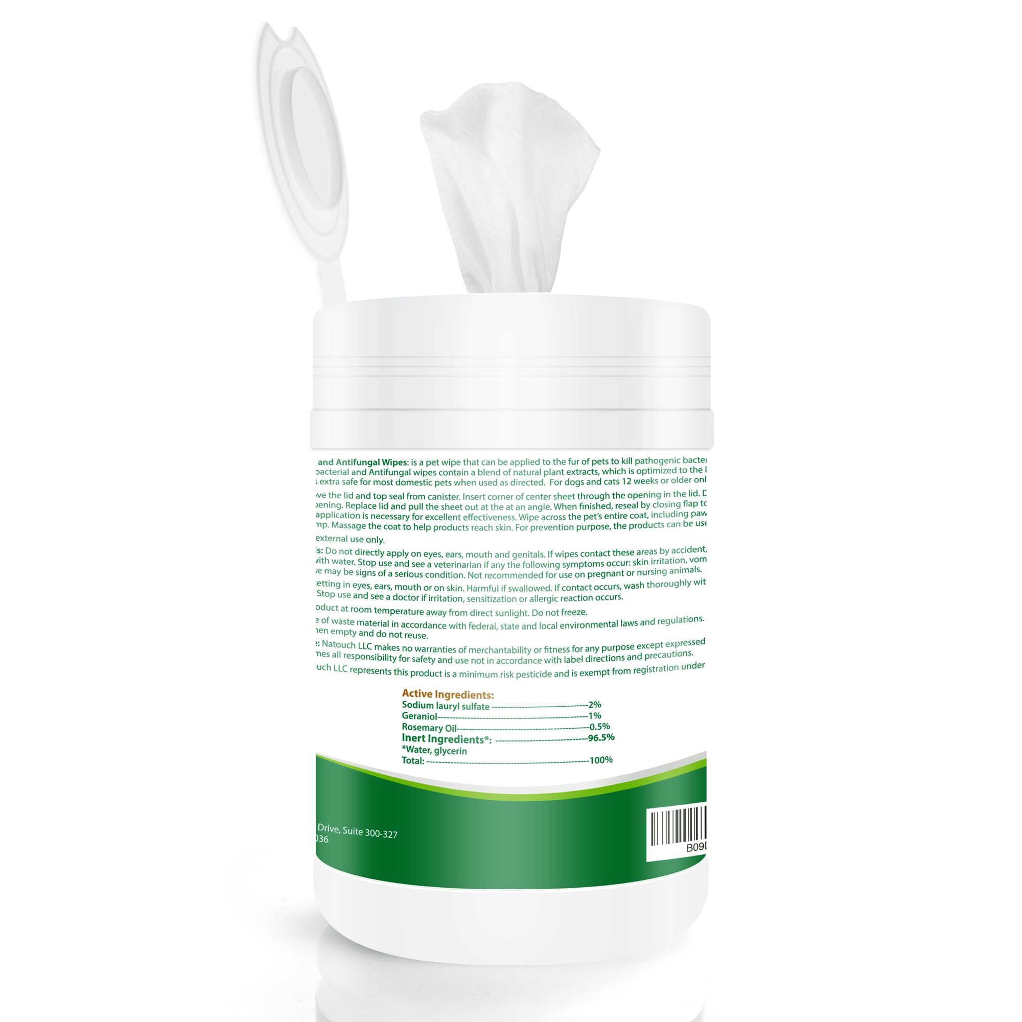 Natouch antifungal wipes for dogs and cats used in daily grooming routines