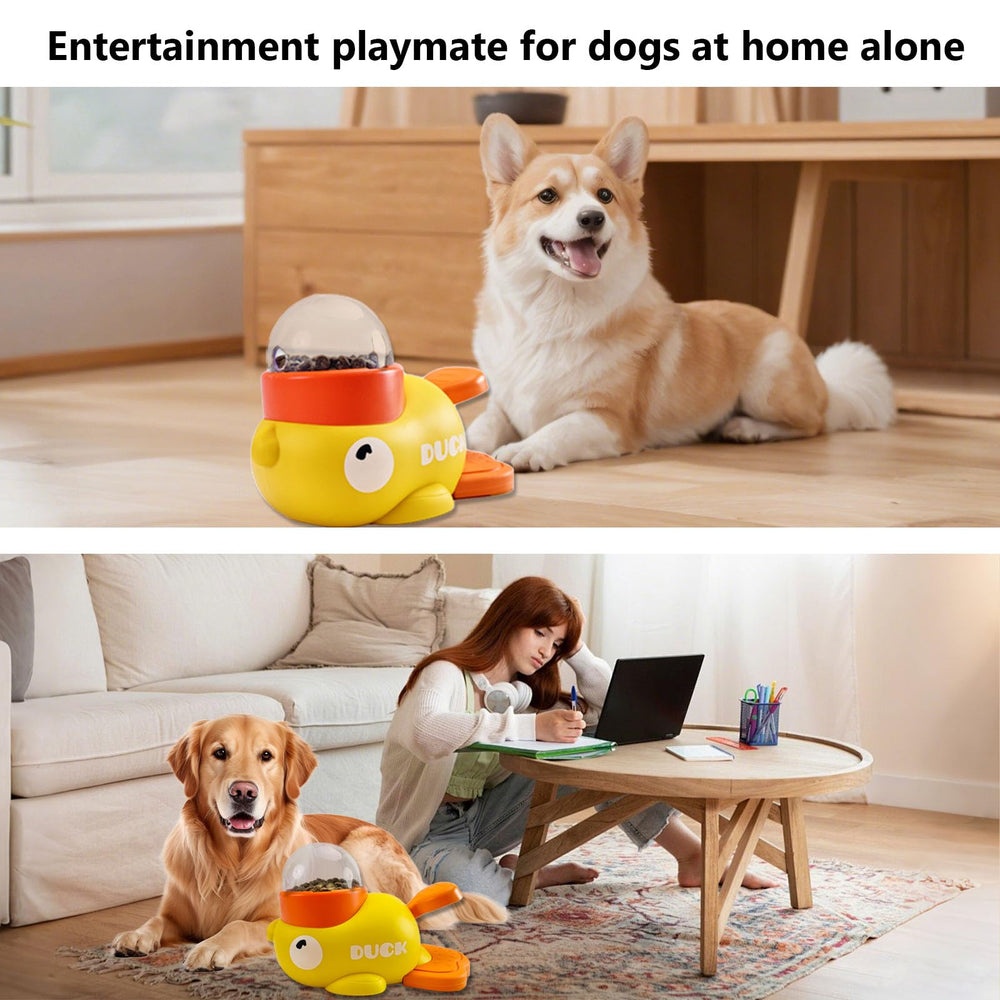 Naturael Duck Treat Dispenser bonding moments captured during tail-press play.