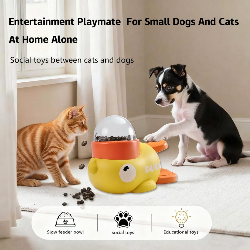 Naturael Duck Treat Dispenser durable ABS construction withstands active play.