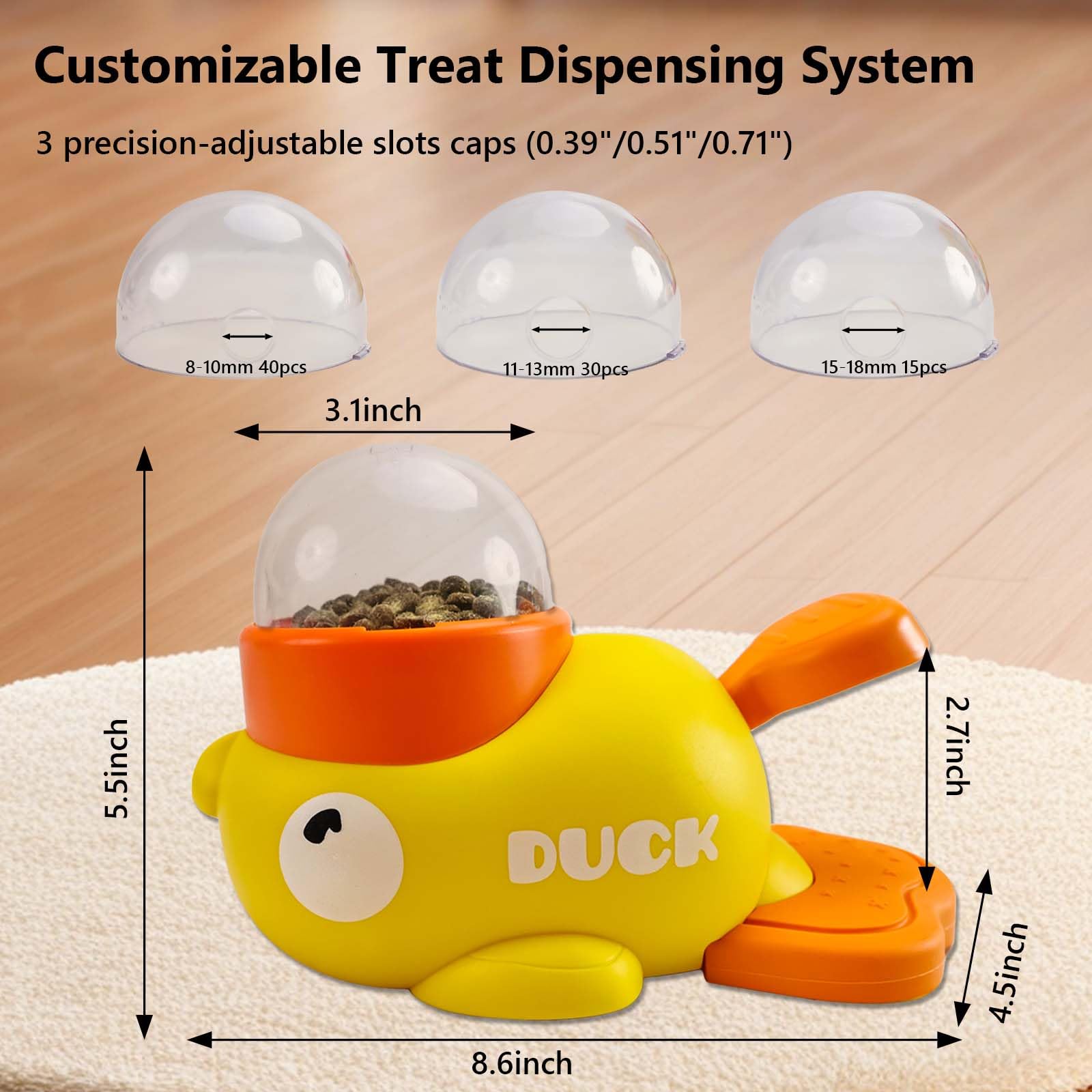 Naturael Duck Treat Dispenser facilitates mealtime play and foraging-like engagement.