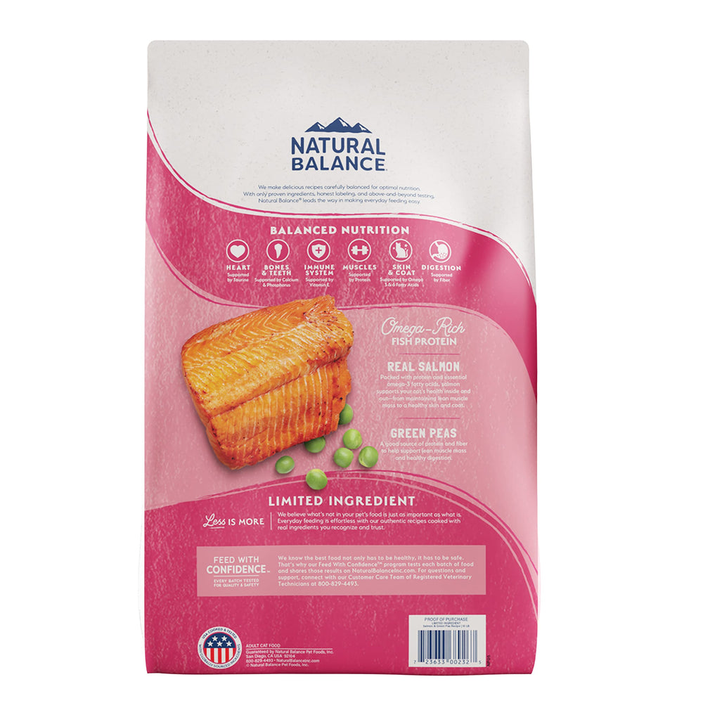 Natural Balance dry cat food bowl closeup showing grain-free kibble texture