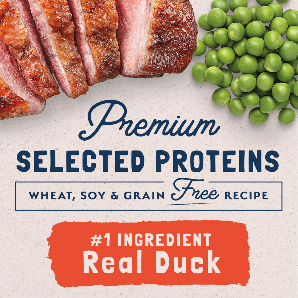 Natural Balance duck green pea pate ingredient list highlights duck liver and peas
