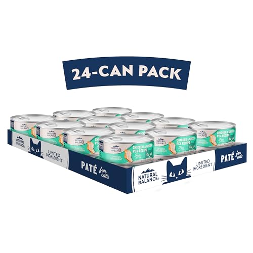 Natural Balance LID wet cat food close-up of cans—convenient 24-pack for consistent meals.