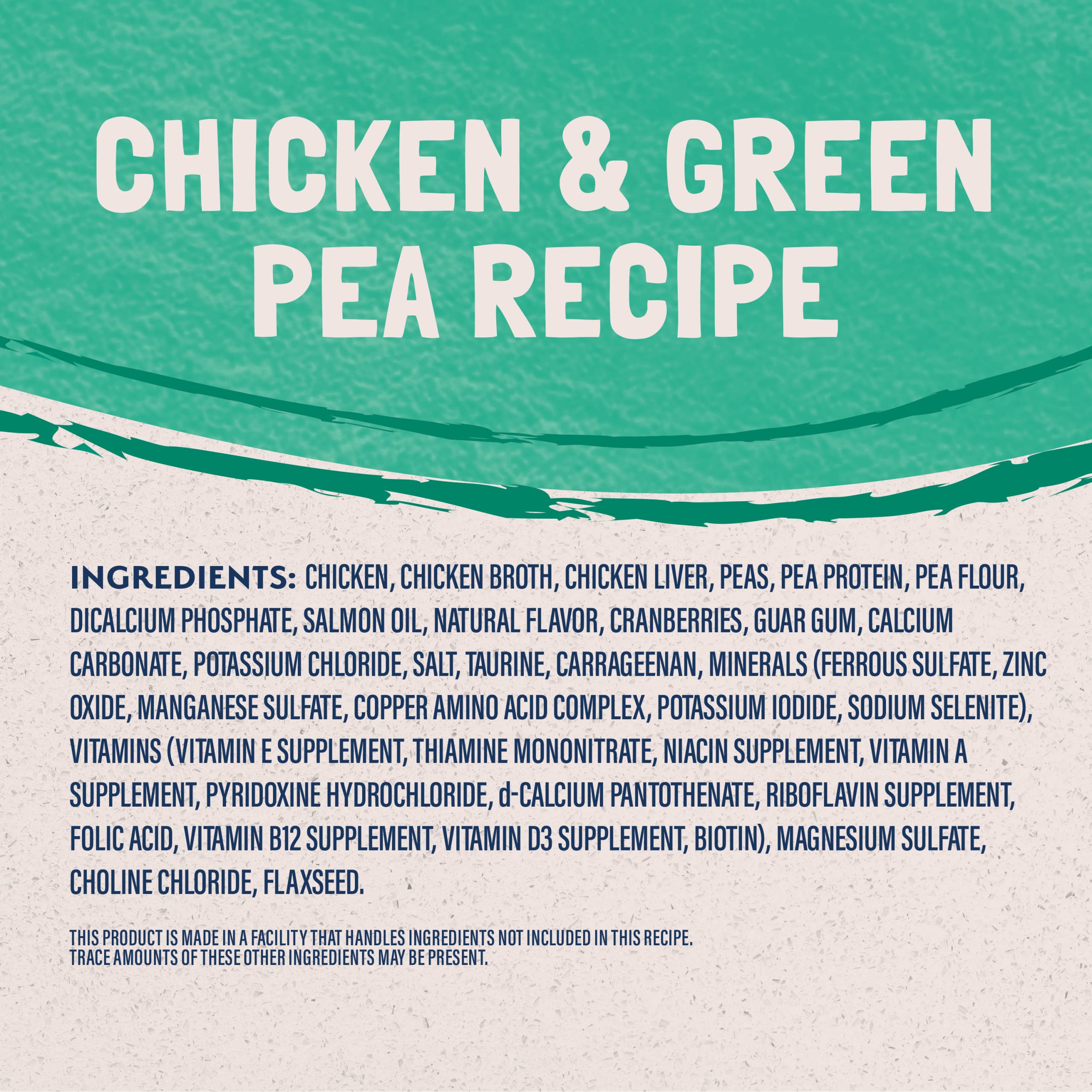 Natural Balance LID chicken broth and green peas image—fiber-rich recipe supports digestion.