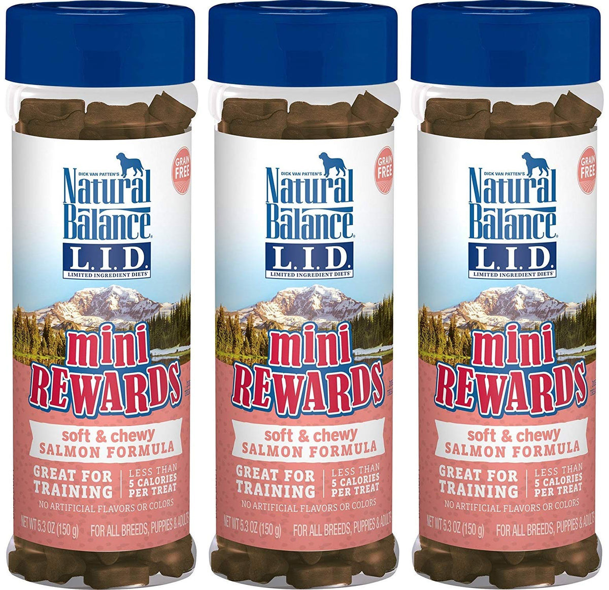 Natural Balance Mini Rewards salmon flavor close-up for tasty training rewards.