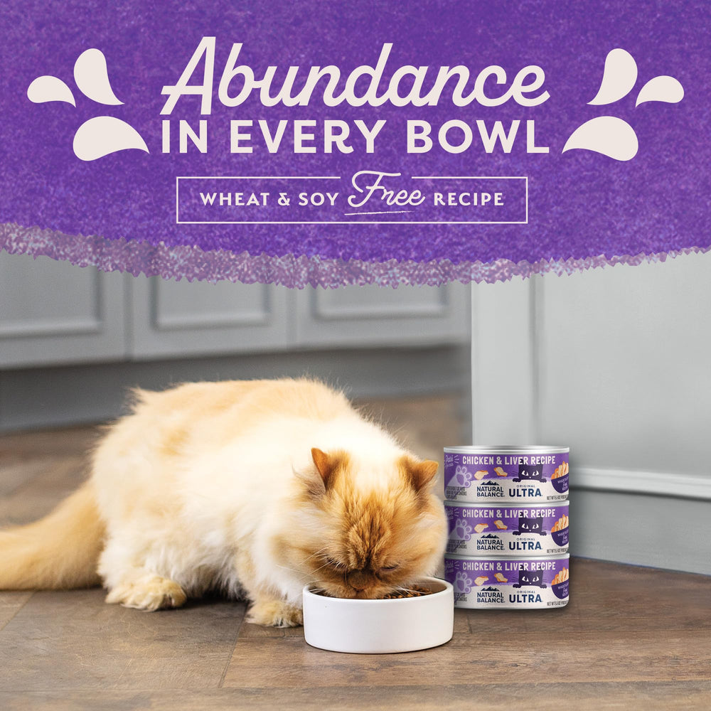 Natural Balance Original Ultra Adult Wet Cat Food package-label image emphasizes 24-count pack convenience.