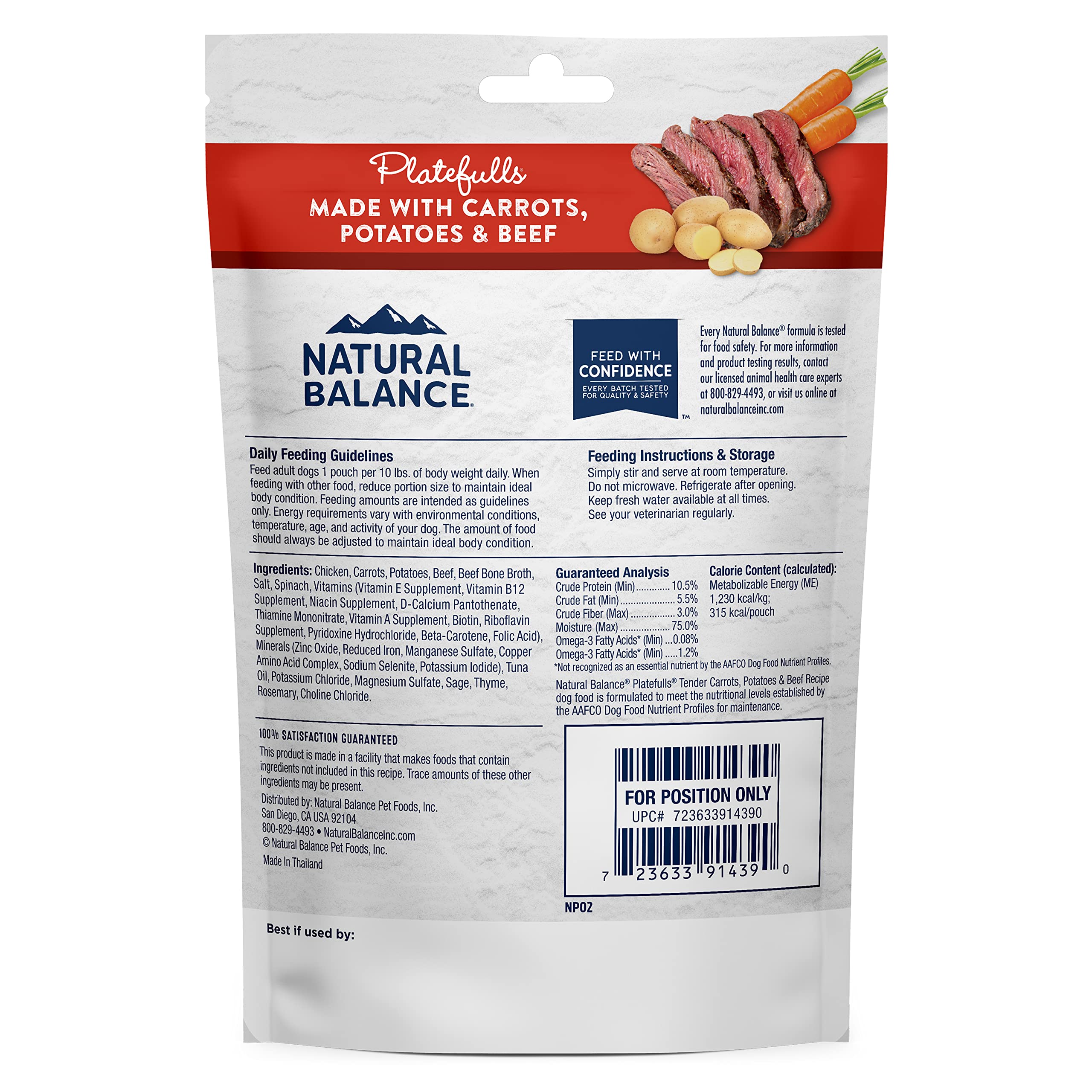 Natural Balance Platefulls grain-free wet dog food bowl highlights easy digestion-friendly formula