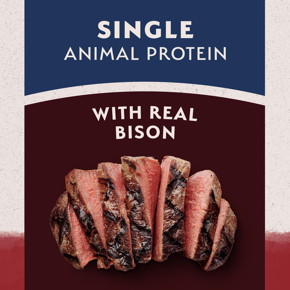 Dog feeding scene emphasizes easy, measured servings.