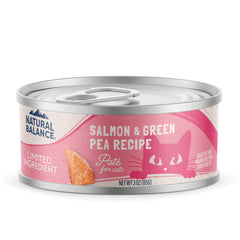 Natural Balance Salmon Green Pea Pate pack 24 label visible for convenient feeding.