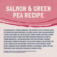 Natural Balance salmon ingredient presentation emphasizing first-protein salmon flavor appeal