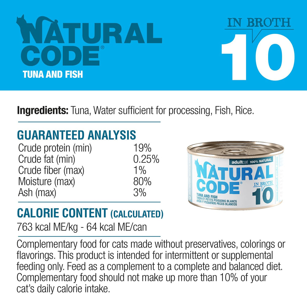 Natural Code adult-cat meal topping ready-to-serve over dry kibble for taste boost.
