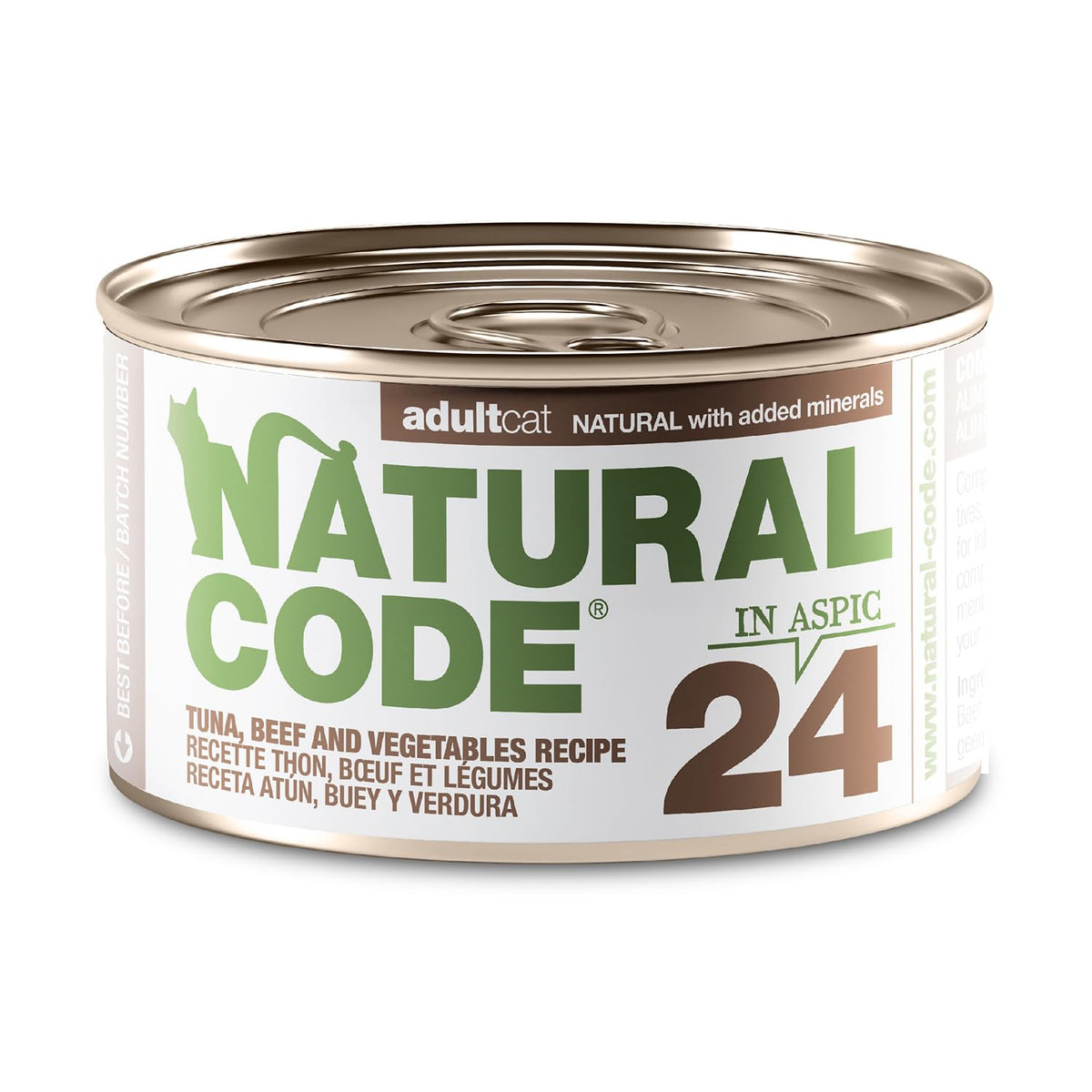 Natural Code tuna-aspic cans illustrate a protein-forward topper for lean energy.