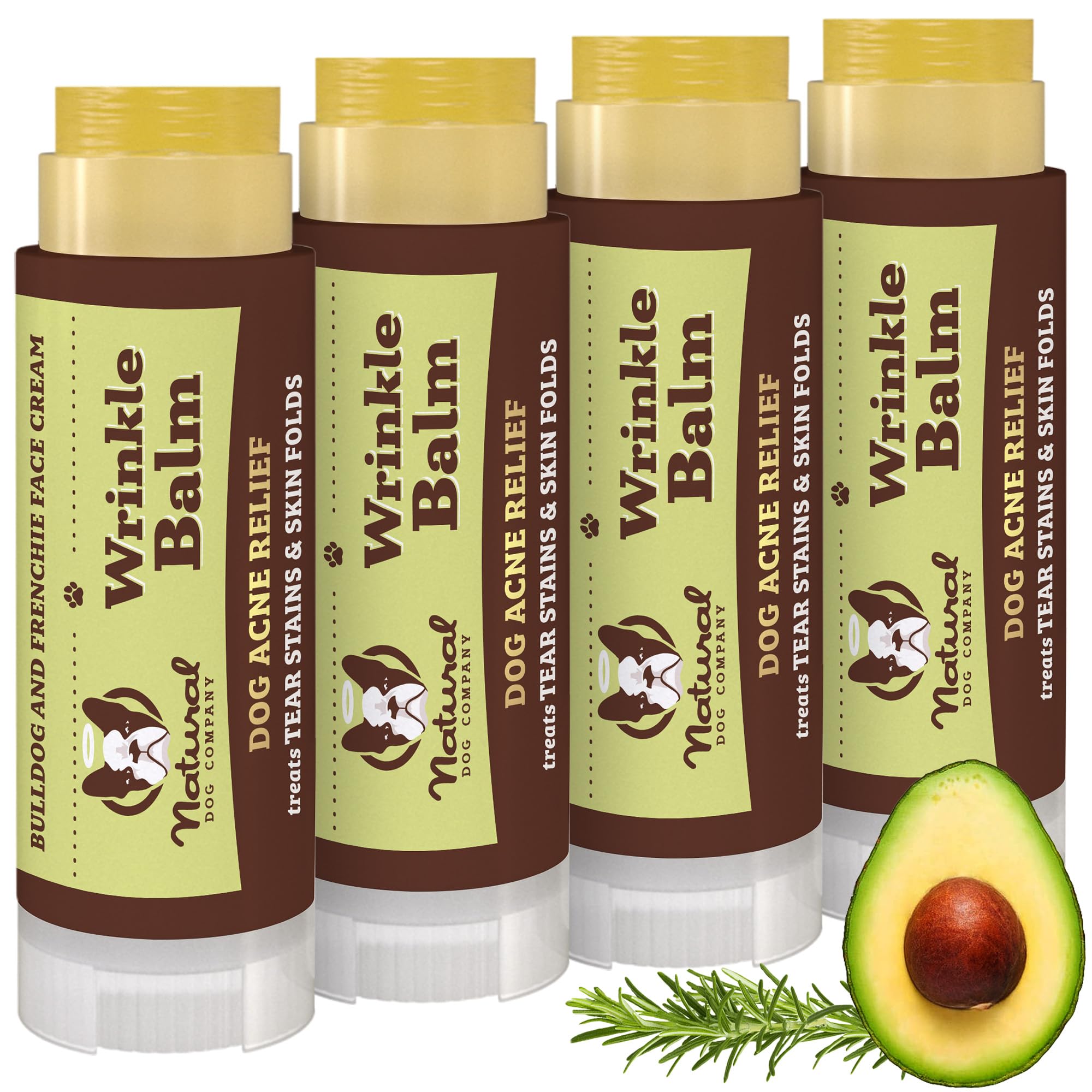 Natural Dog Company Wrinkle Balm, barra de viaje para piel arrugada de perros