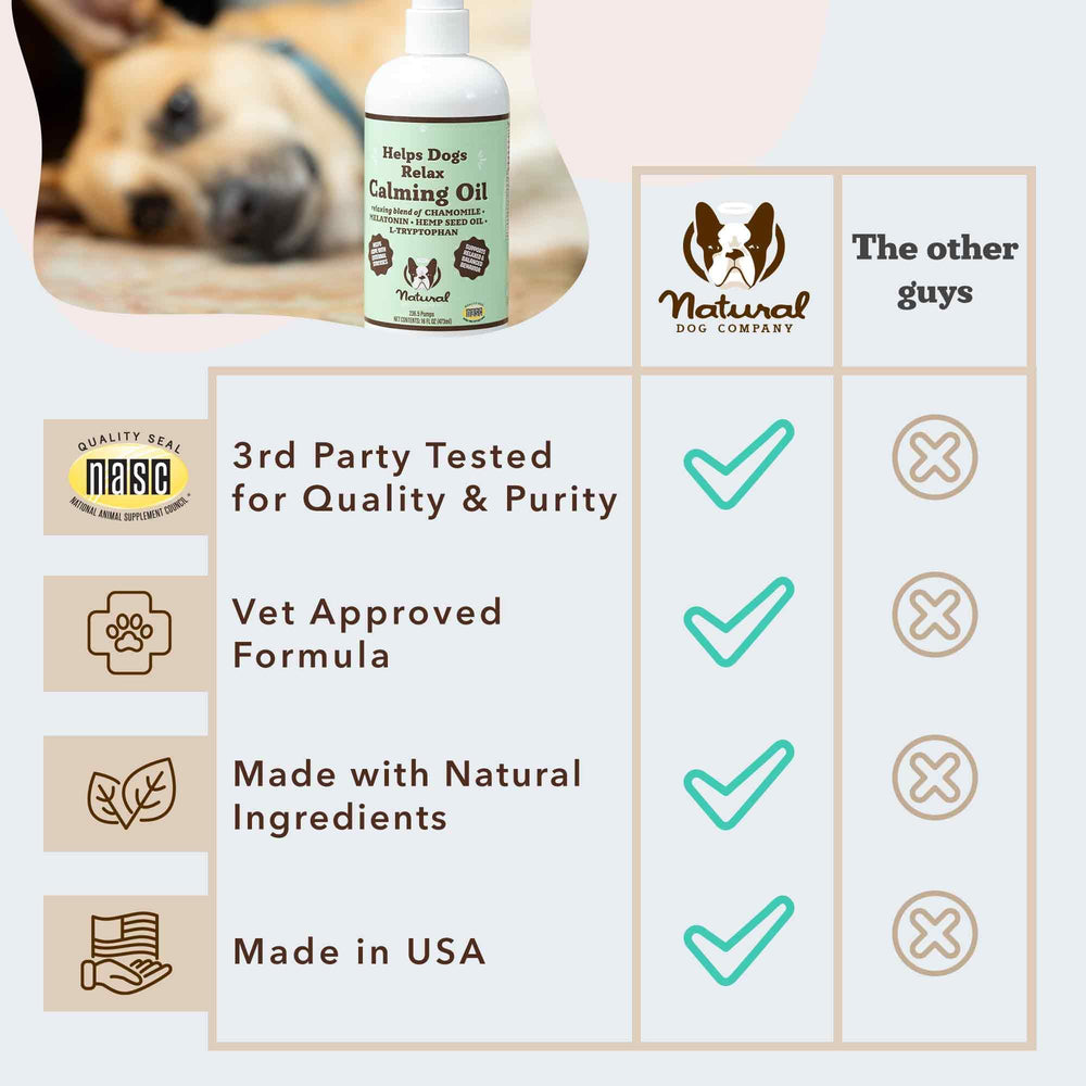 Natural Dog Company Calming Oil for vet visits promotes calmer encounters
