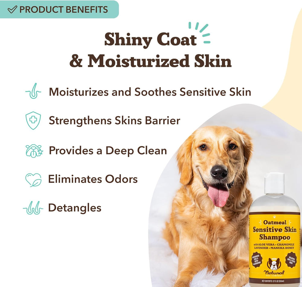 Natural Dog Company champú con aloe vera calma piel irritada y seca.