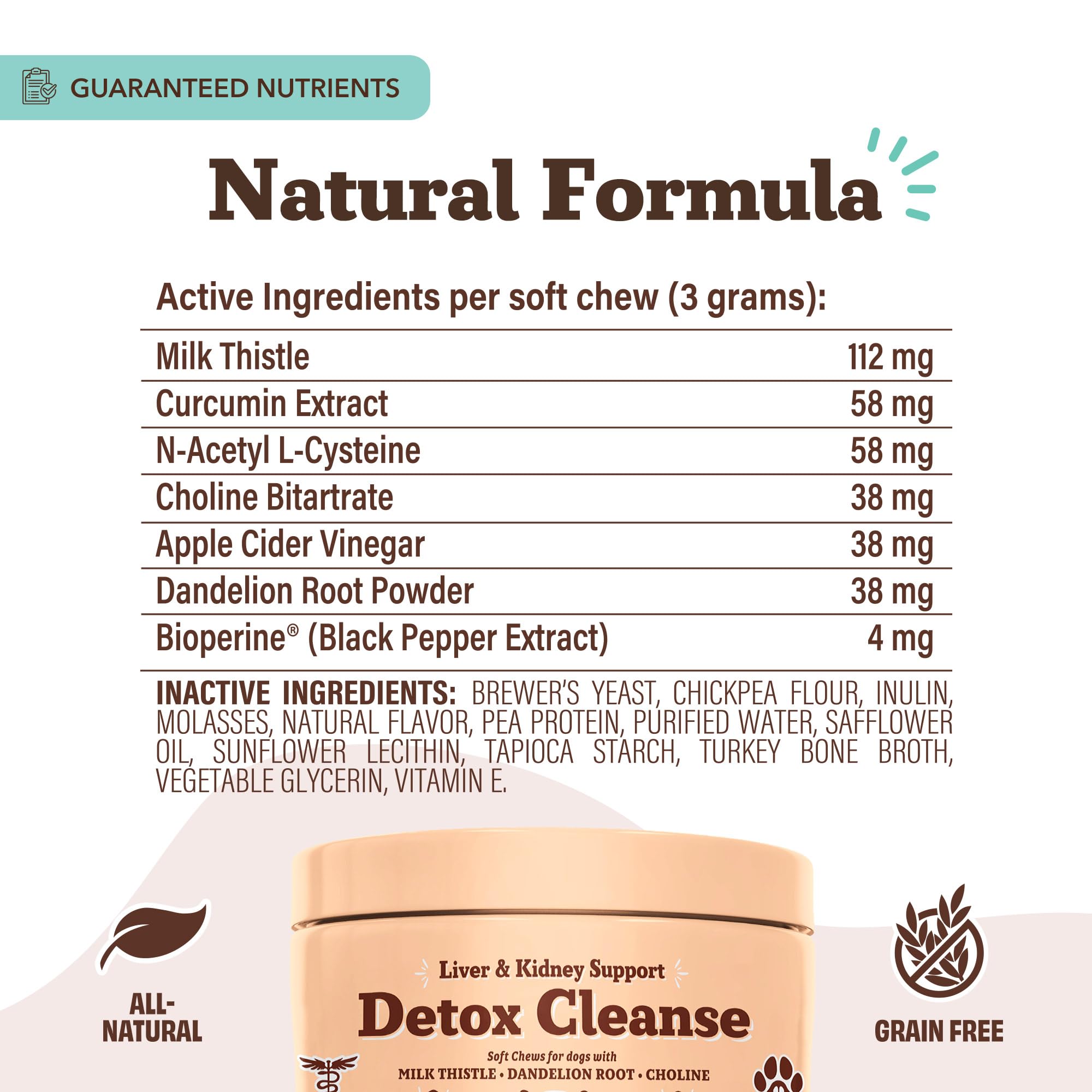 Natural Dog Company dog chewing on treat; easy daily supplement option.