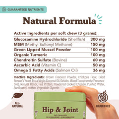 Natural Dog Company dog eating hip-joint chews as daily supplement