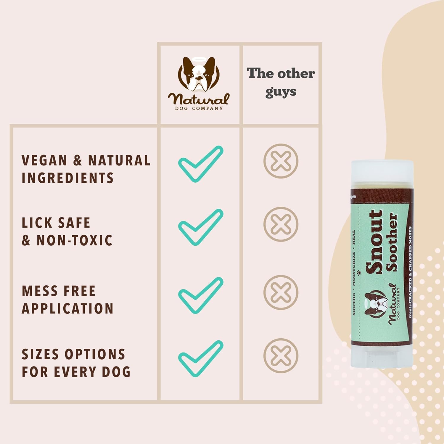 Natural Dog Company twist-up design for clean application