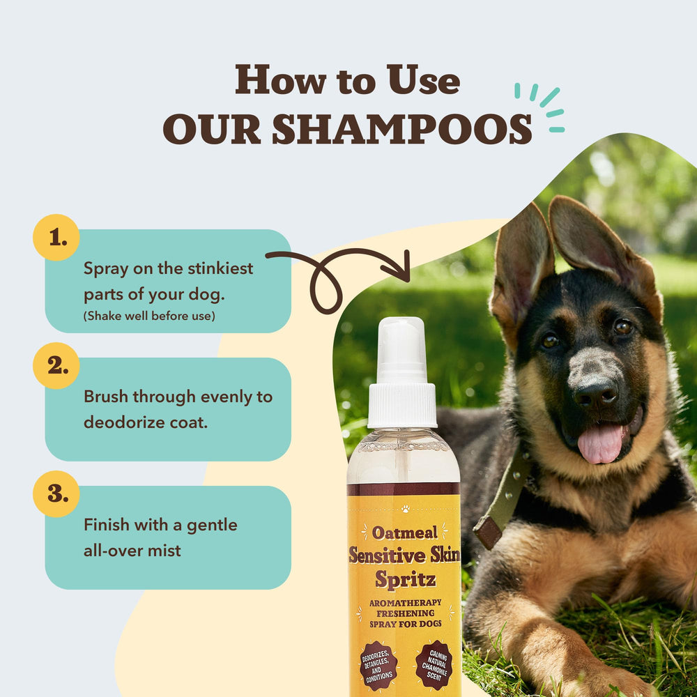 Ingredientes aloe, avena, manzanilla y calendula de Natural Dog Company para cuidado suave