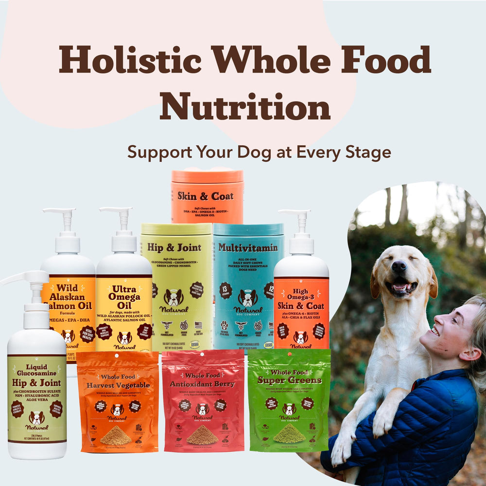 Natural Dog Company Liquid Glucosamine liquid lubrication for smoother movement.