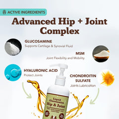 Natural Dog Company Liquid Glucosamine pour action illustrating easy dosing.
