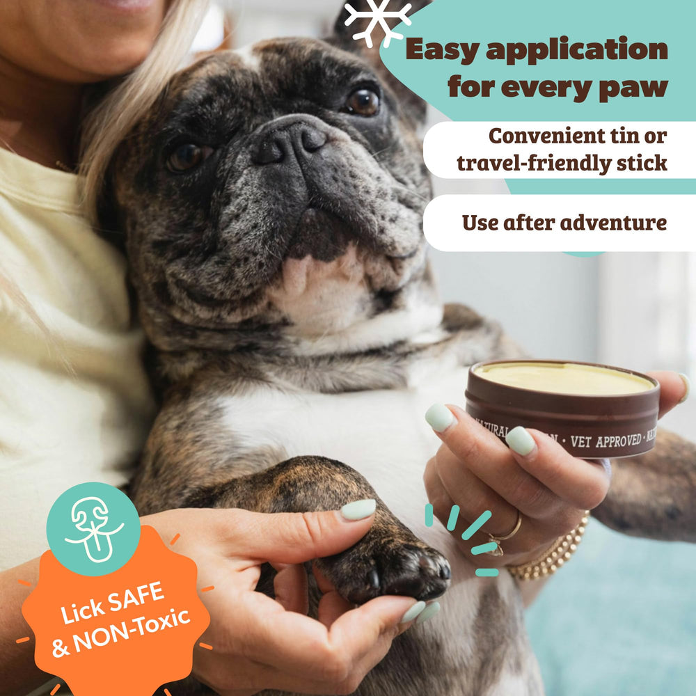 Natural Dog Company Paw Soother before-after shows smoother paw texture.