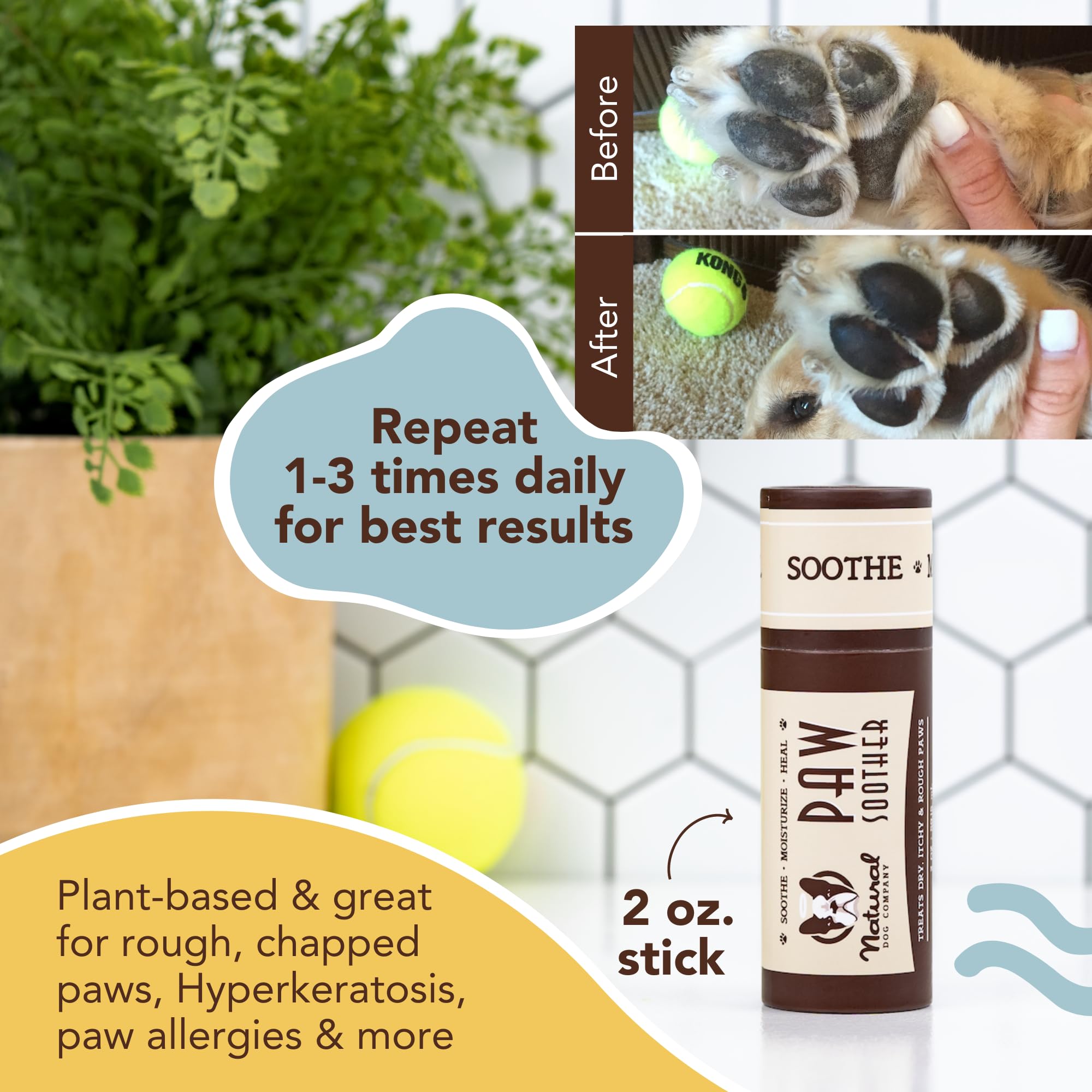 Natural Dog Company Powerhouse Bundle Skin Soother Balm stick soothes irritated skin.