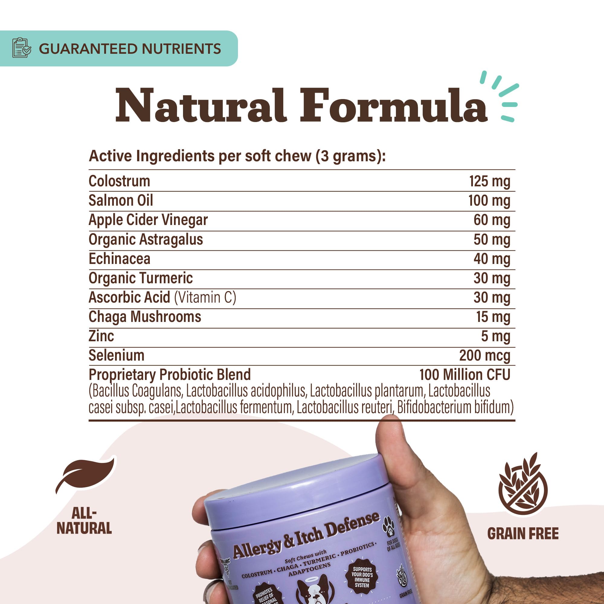Natural Dog Company recyclable packaging shot underscores eco-friendly packaging.