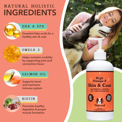 Natural Dog Company Skin & Coat Oil bottle close-up for healthy skin and coat